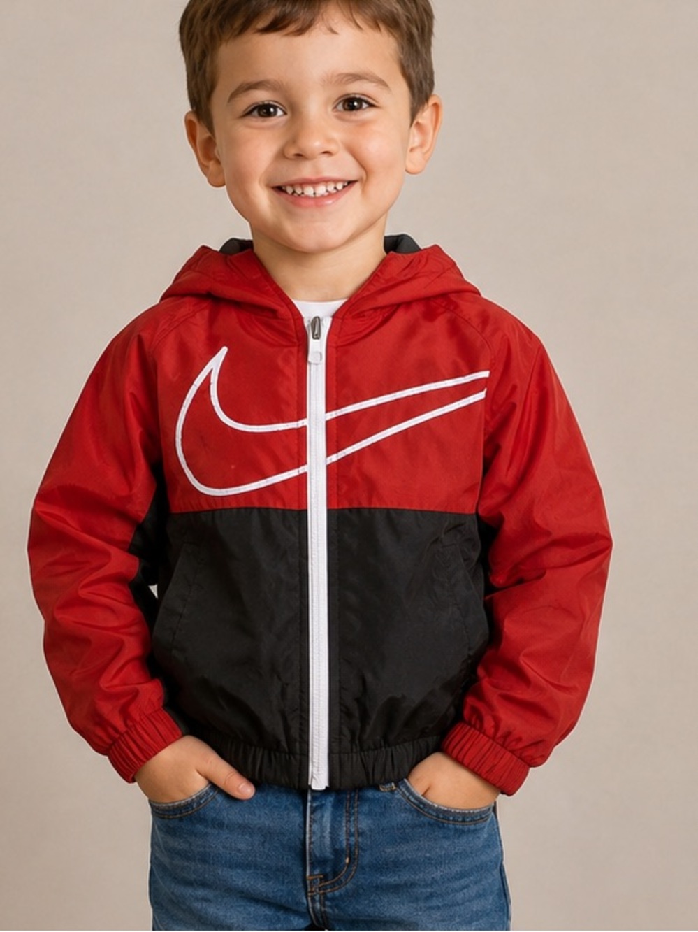 Nike Boy's Fleece Lined Windbreaker Jacket Little Kids Size 2T